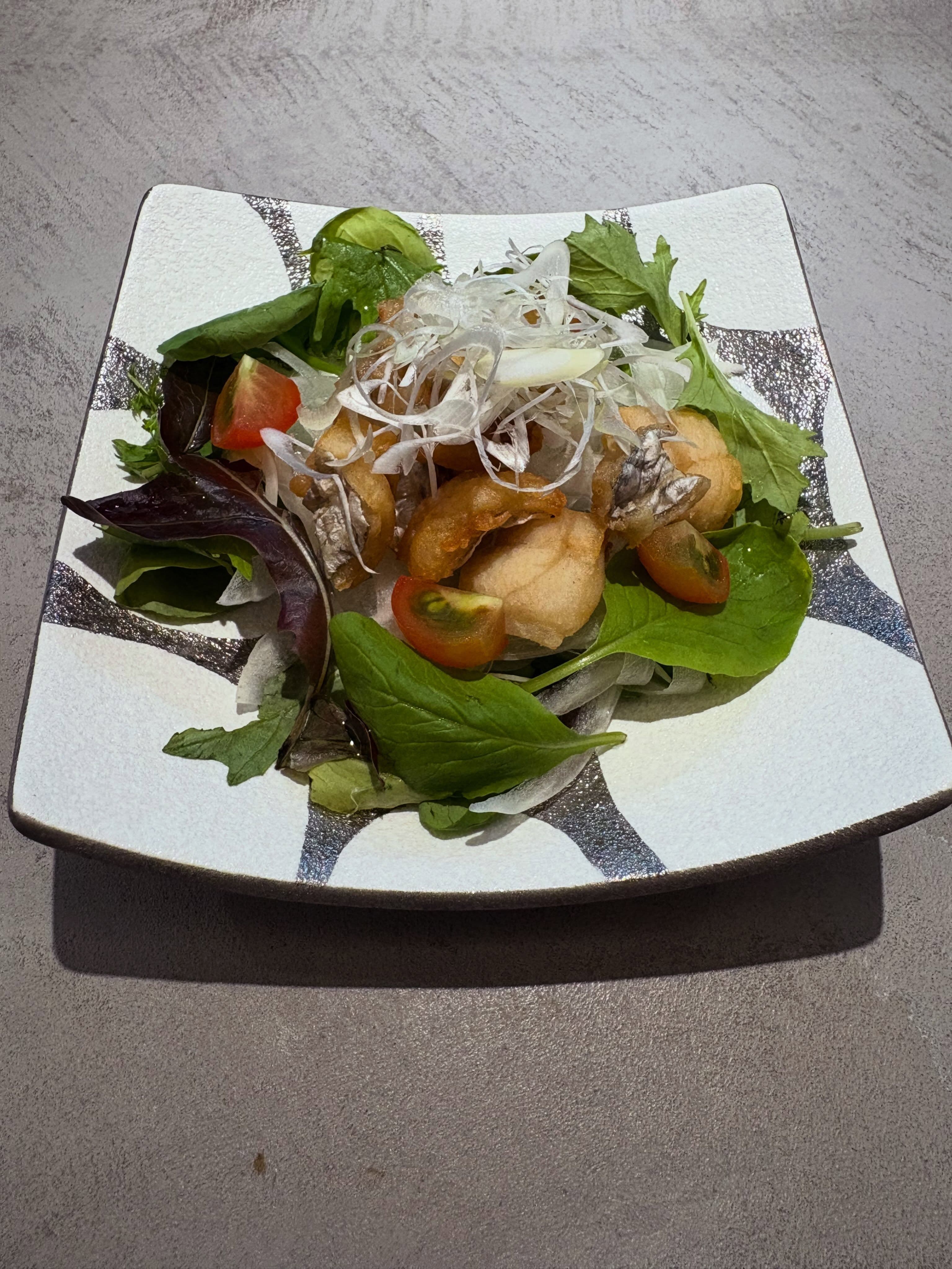 本日のおすすめ追加・太刀魚の唐揚げサラダ仕立て